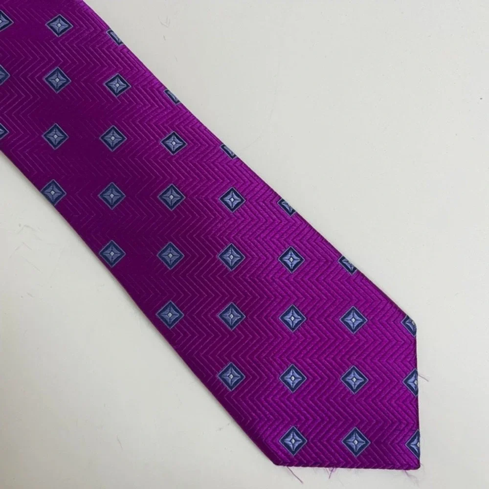 Nordstrom Men's Shop Necktie Grape Purple Geometric 3